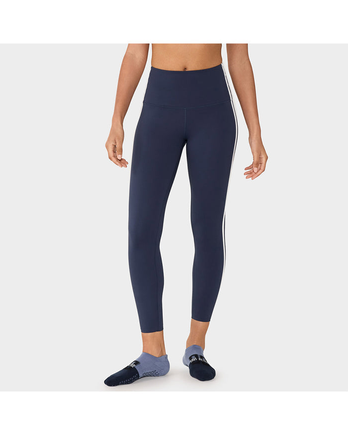 TAVI High Waisted 7/8 Stripe Tight - Navy Coconut
