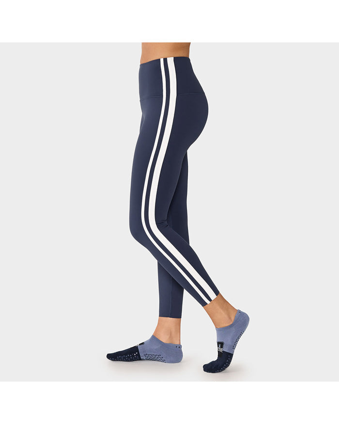 TAVI High Waisted 7/8 Stripe Tight - Navy Coconut
