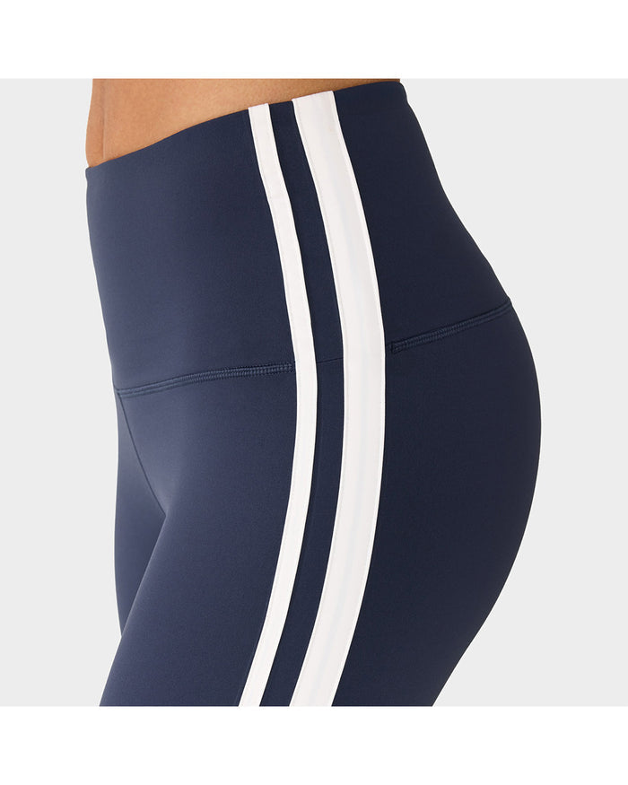TAVI High Waisted 7/8 Stripe Tight - Navy Coconut