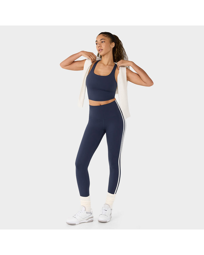 TAVI High Waisted 7/8 Stripe Tight - Navy Coconut