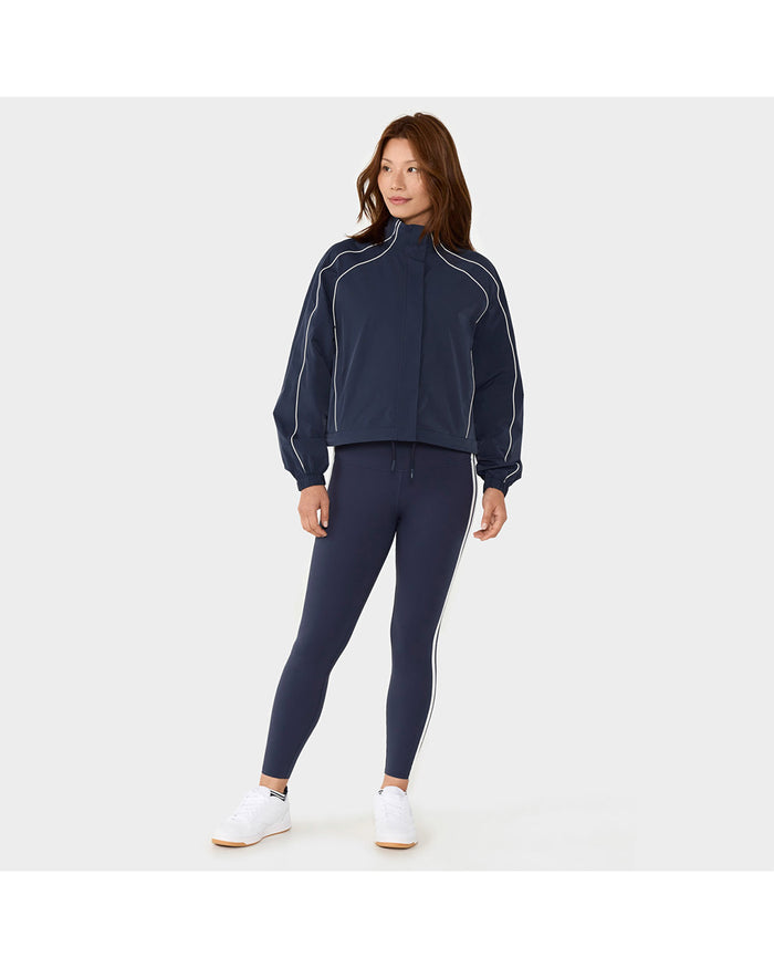 TAVI High Waisted 7/8 Stripe Tight - Navy Coconut