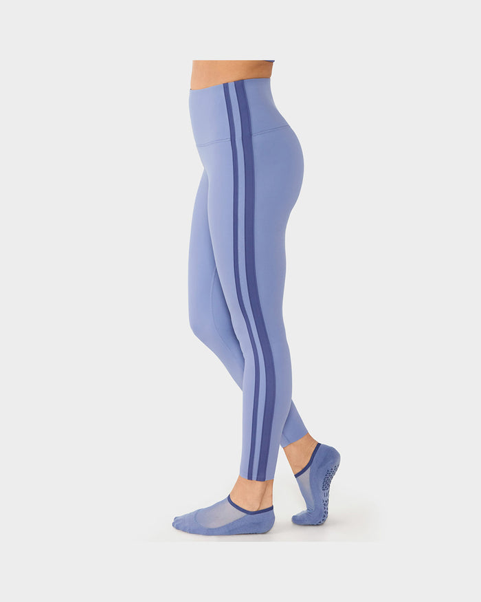 TAVI High Waisted 7/8 Stripe Tight - Serene Blue/Honor Blue