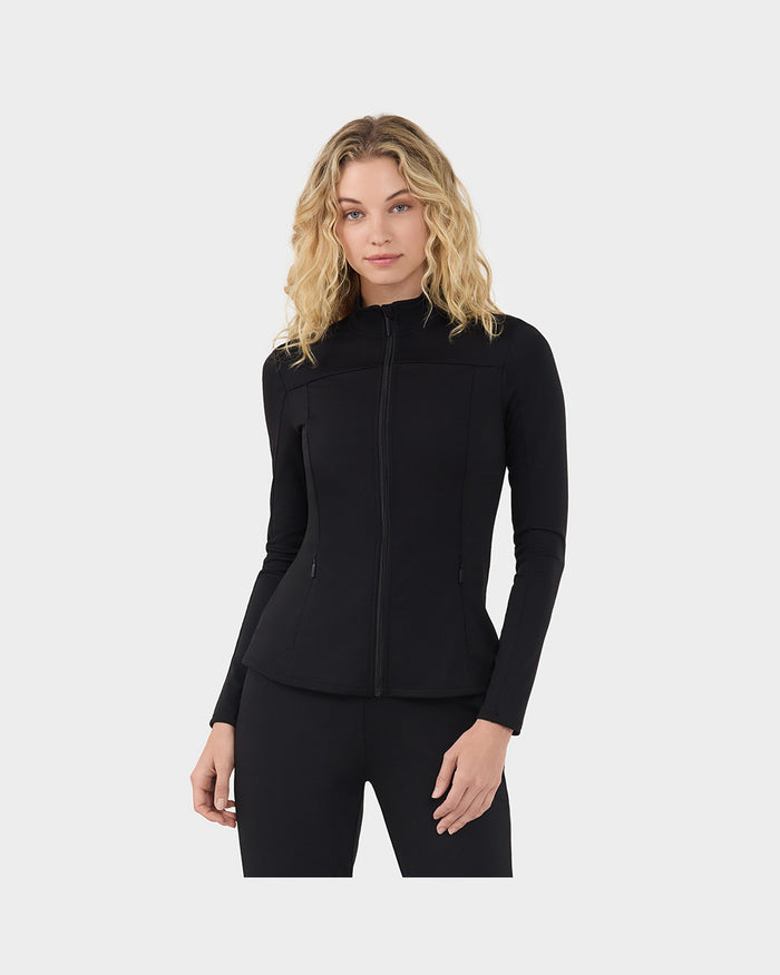 TAVI Mock Neck Full Zip Jacket - Ebony