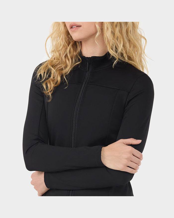 TAVI Mock Neck Full Zip Jacket - Ebony