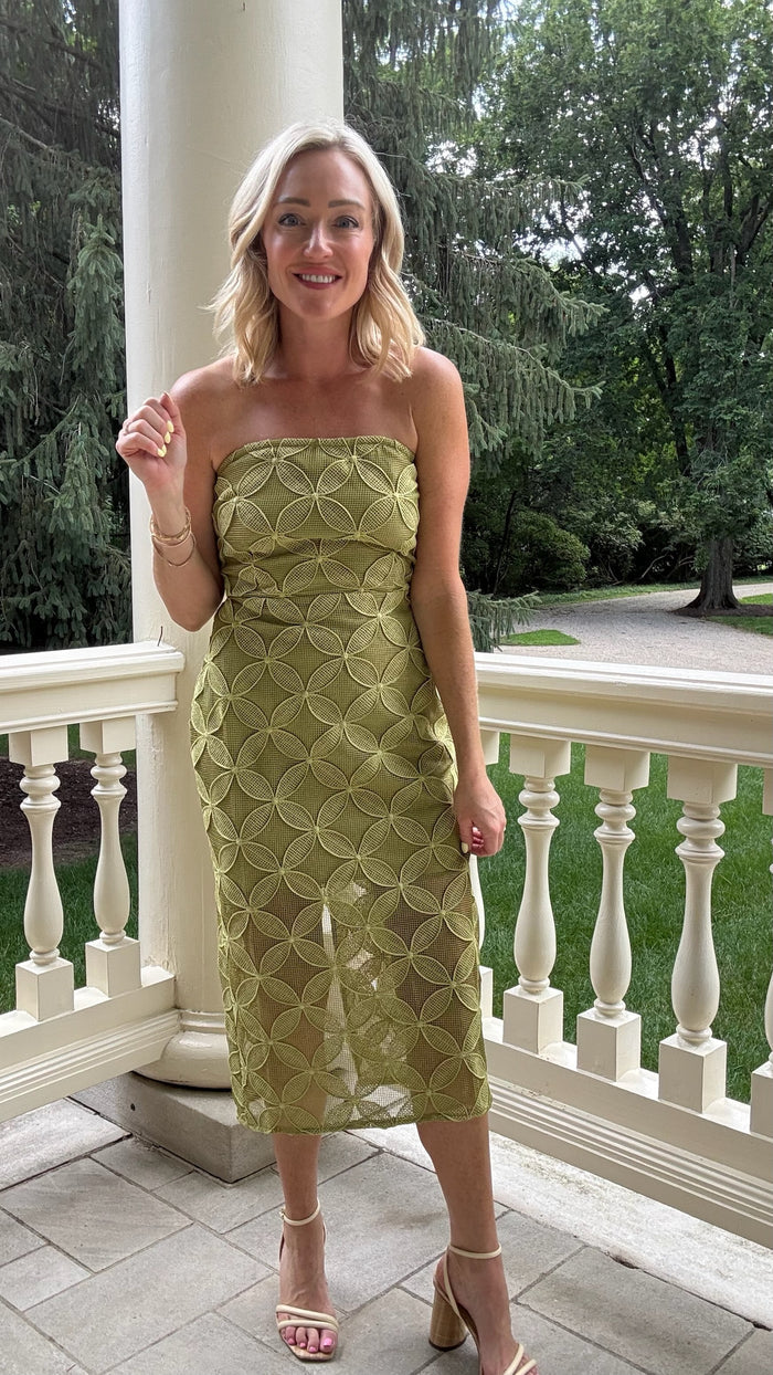 Tay Textured Crochet Midi Dress