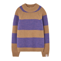 The Animals Observatory Boxfish Wool Kids Sweater Purple Stripe