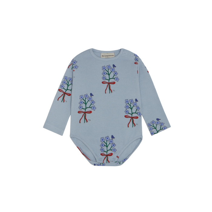 The Campamento Bouquet Light Blue Baby Romper