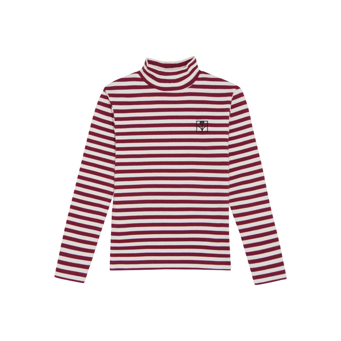 The Campamento Burgundy Striped Turtleneck Shirt