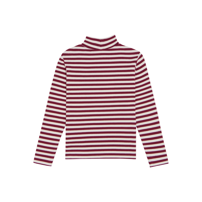 The Campamento Burgundy Striped Turtleneck Shirt