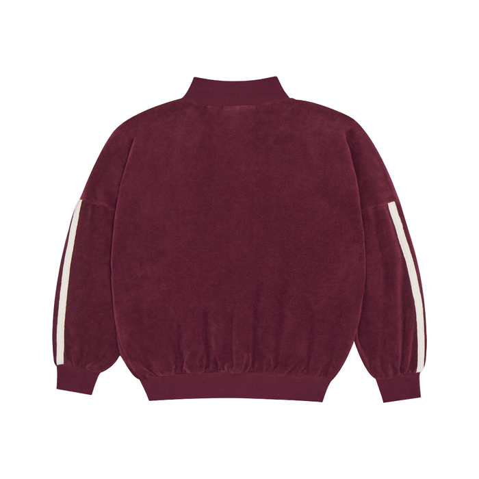 The Campamento Velour Color Block Sweatshirt Burgundy