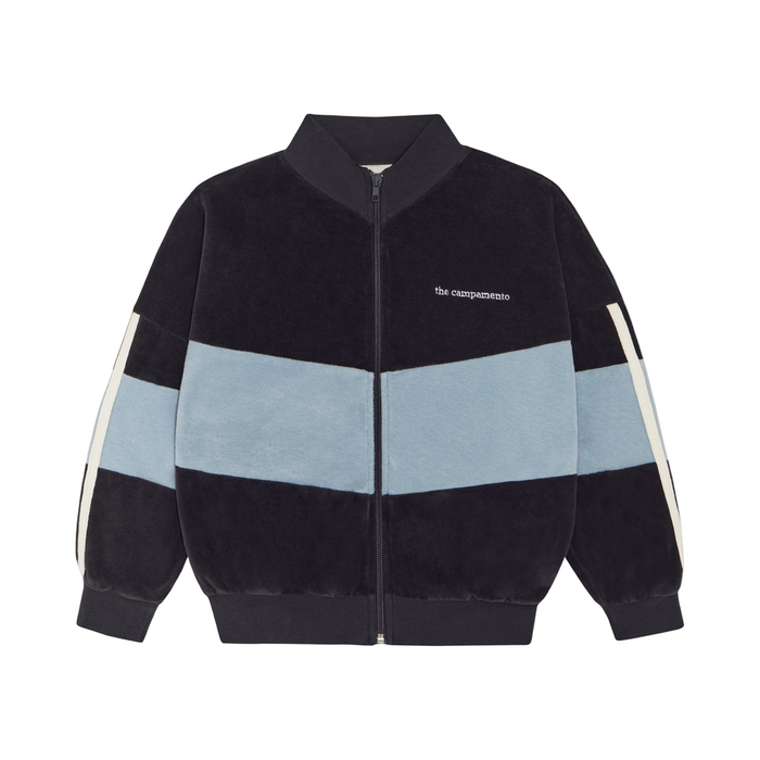 The Campamento Velour Color Block Sweatshirt Grey