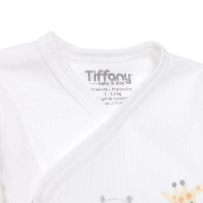 Tiffany Boys Premature Baby Set Animal with Poppers Envelope Neck Long Leg Long Sleeve - Ecru Ecru - ebebek