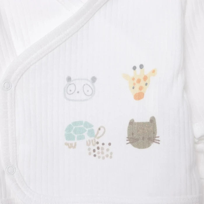 Tiffany Boys Premature Baby Set Animal with Poppers Envelope Neck Long Leg Long Sleeve - Ecru Ecru - ebebek
