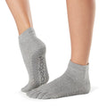 TOESOX Grip Full Toe Ankle - Heather Grey