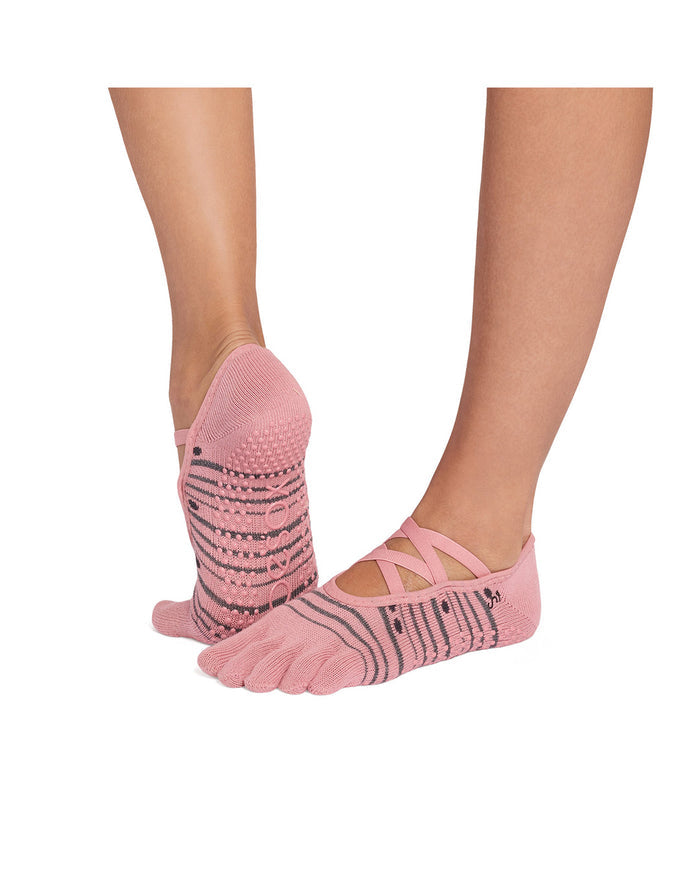 TOESOX Grip Full Toe Elle - Soft Red