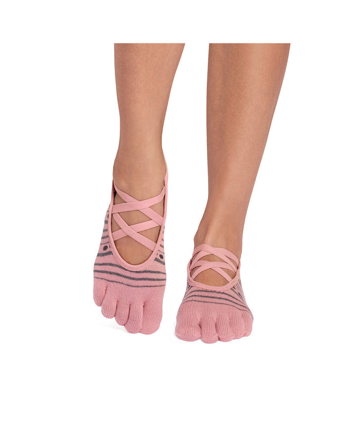 TOESOX Grip Full Toe Elle - Soft Red