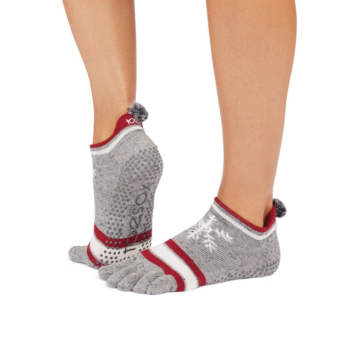 TOESOX Grip Full Toe Low Rise - Snowdrift