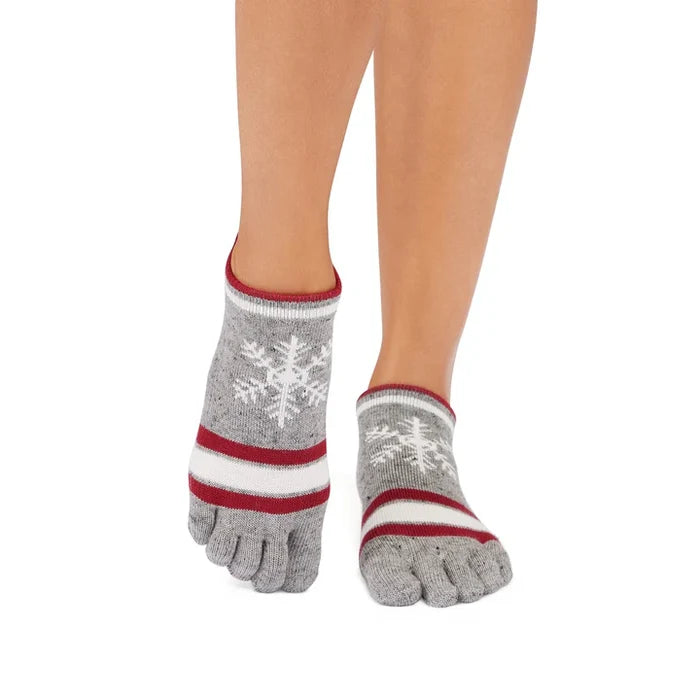 TOESOX Grip Full Toe Low Rise - Snowdrift