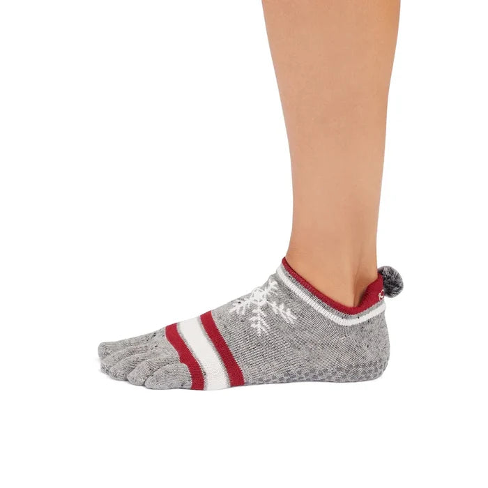 TOESOX Grip Full Toe Low Rise - Snowdrift
