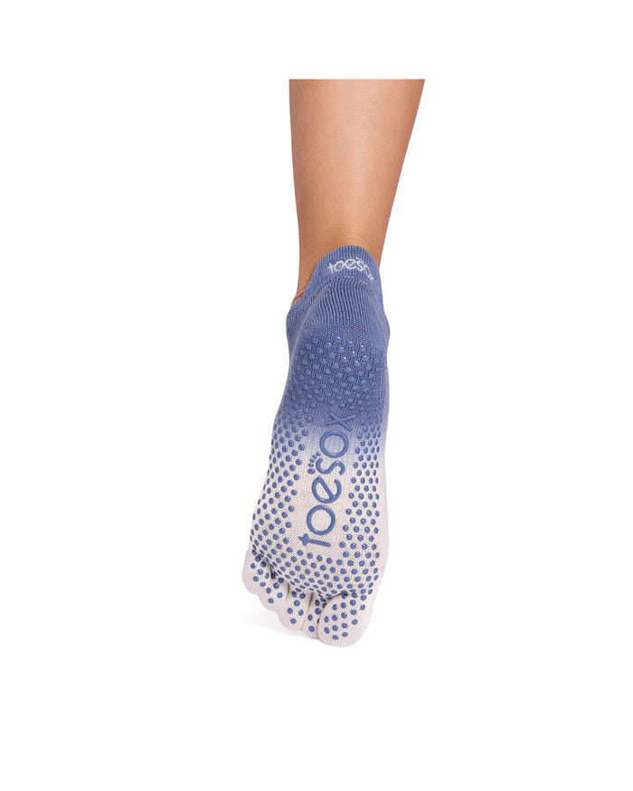 TOESOX Grip Full Toe Low Rise - Soft Blue Ombre