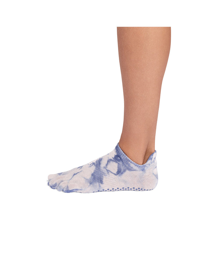 TOESOX Grip Full Toe Low Rise - Soft Blue Tie Dye