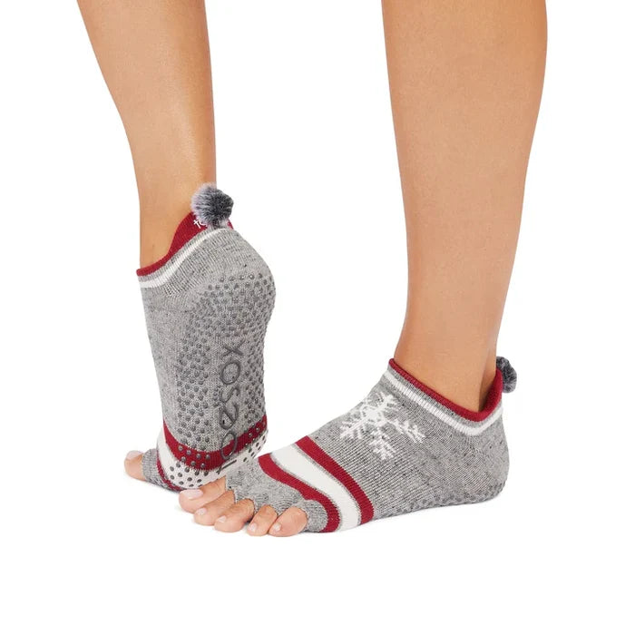 TOESOX Grip Half Toe Low Rise - Snowdrift