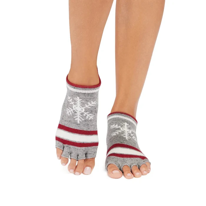 TOESOX Grip Half Toe Low Rise - Snowdrift