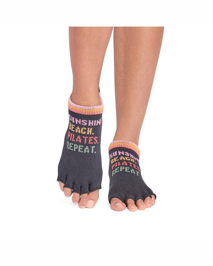 TOESOX Grip Half Toe Low Rise - Summer Sun Pilates