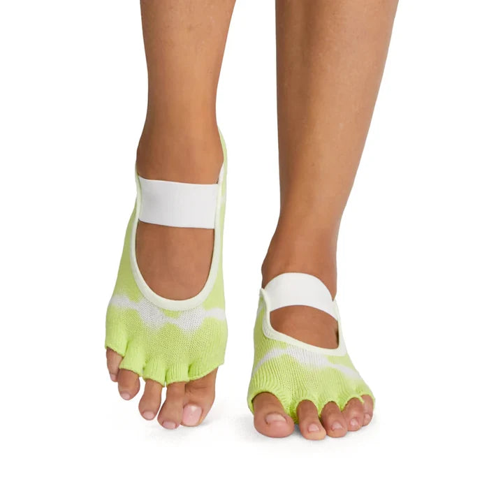 TOESOX Grip Half Toe Mia - Lime Tie Dye Stripe