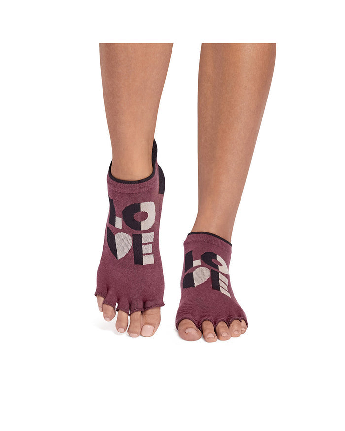 TOESOX Half Toe Ultra Fine Knit Low Rise - Love Hard