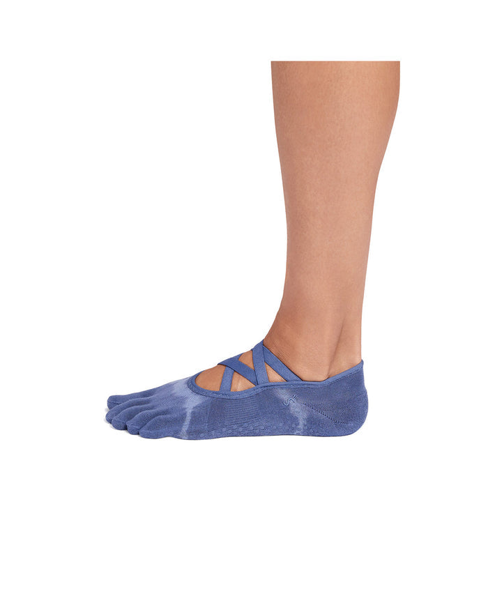 TOESOX Ultra Fine Knit Elle Full Toe - Soft Blue Tie Dye Stripe