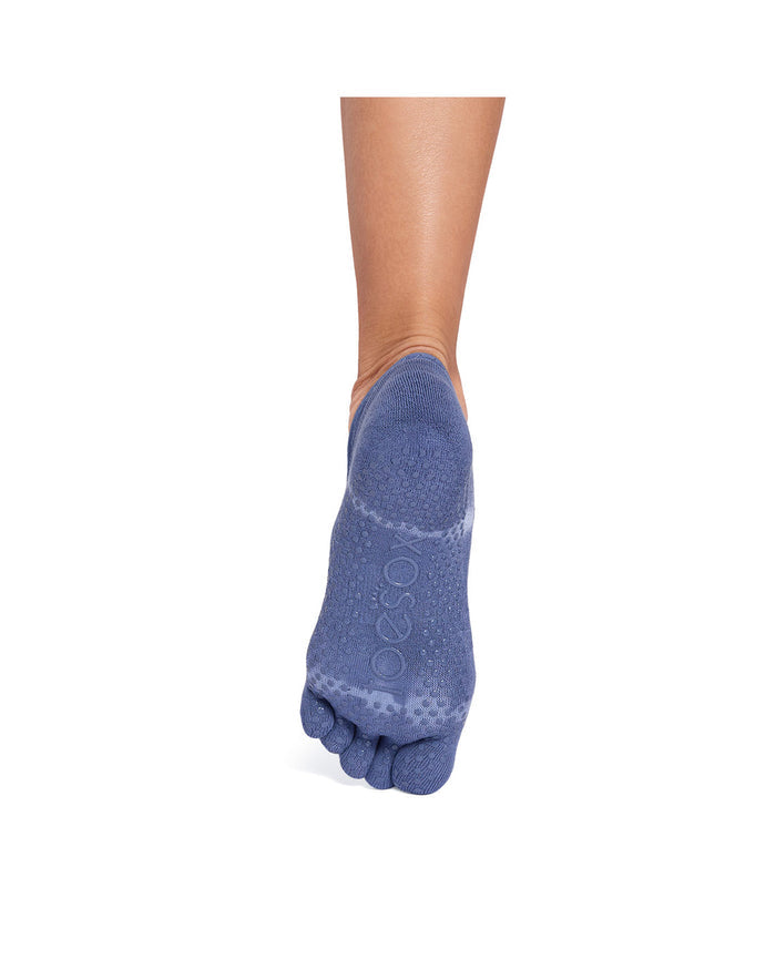 TOESOX Ultra Fine Knit Elle Full Toe - Soft Blue Tie Dye Stripe