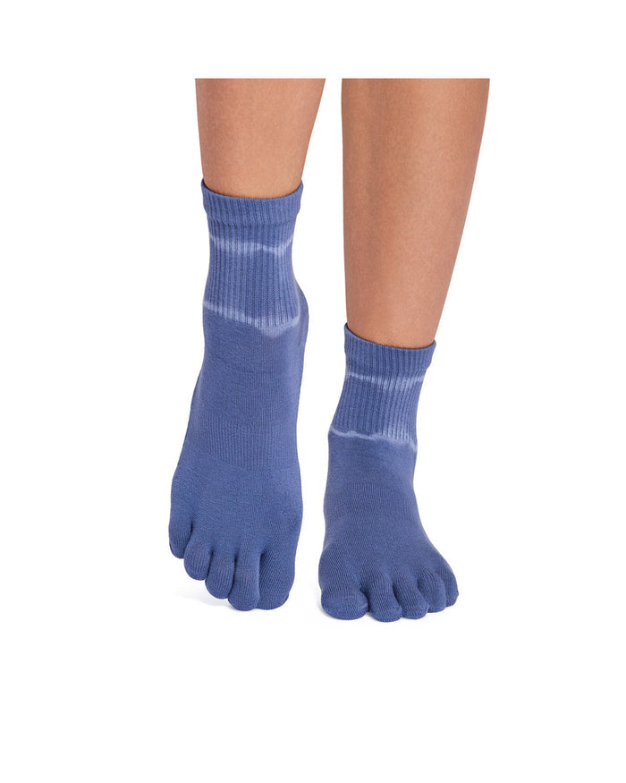 TOESOX Ultra Fine Knit Melody Full Toe - Soft Blue Tie Dye Stripe