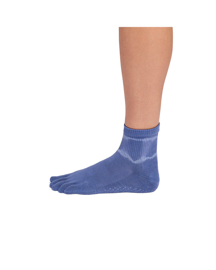 TOESOX Ultra Fine Knit Melody Full Toe - Soft Blue Tie Dye Stripe