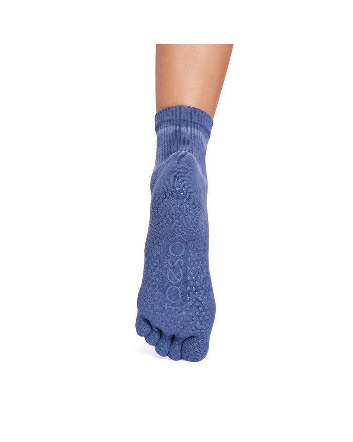 TOESOX Ultra Fine Knit Melody Full Toe - Soft Blue Tie Dye Stripe