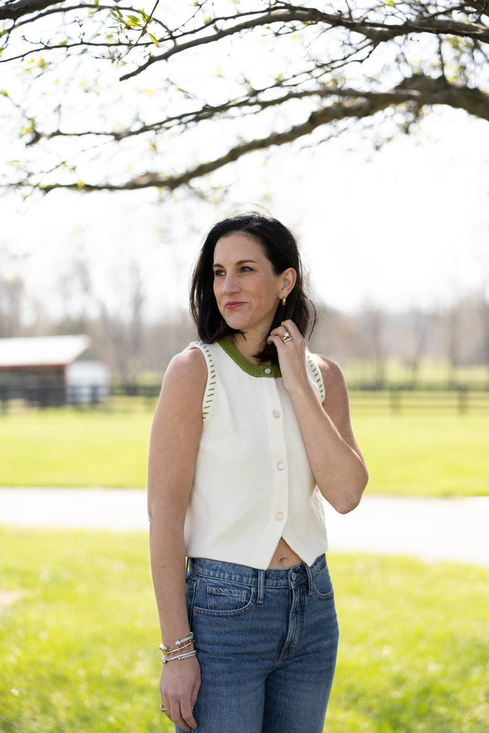 Trish Button Knit Top