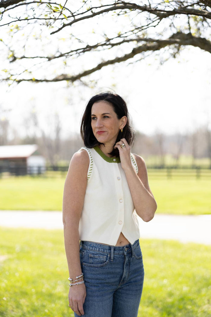 Trish Button Knit Top