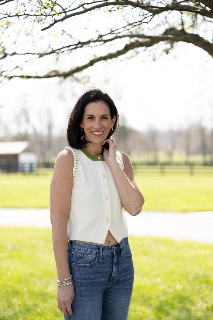 Trish Button Knit Top