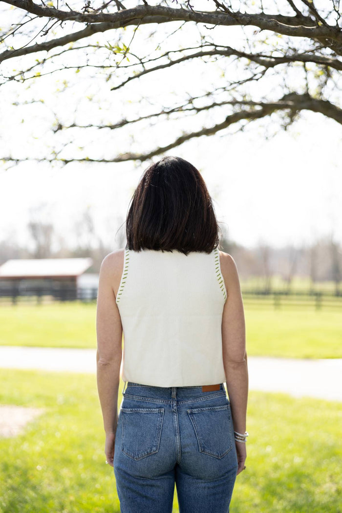 Trish Button Knit Top
