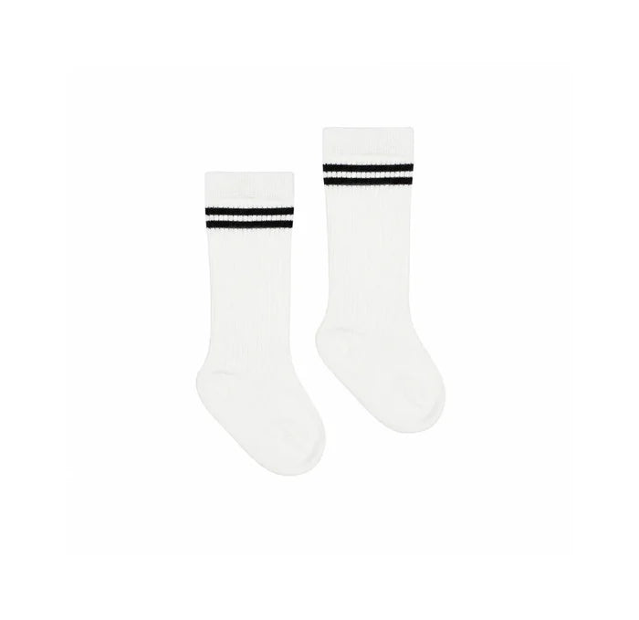 Twin Stripe High Rib Socks
