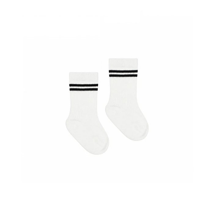 Twin Stripe Rib Baby Socks Navy