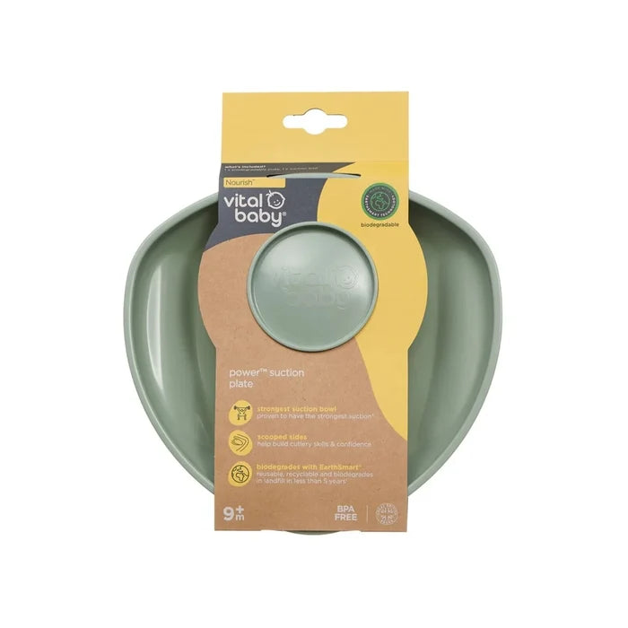 Vital Baby Nourish Power Suction Plate - Natural Moss - ebebek - Black Friday