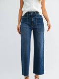 Wiley HR Utility Pocket Wide Leg Denim - Dark Denim