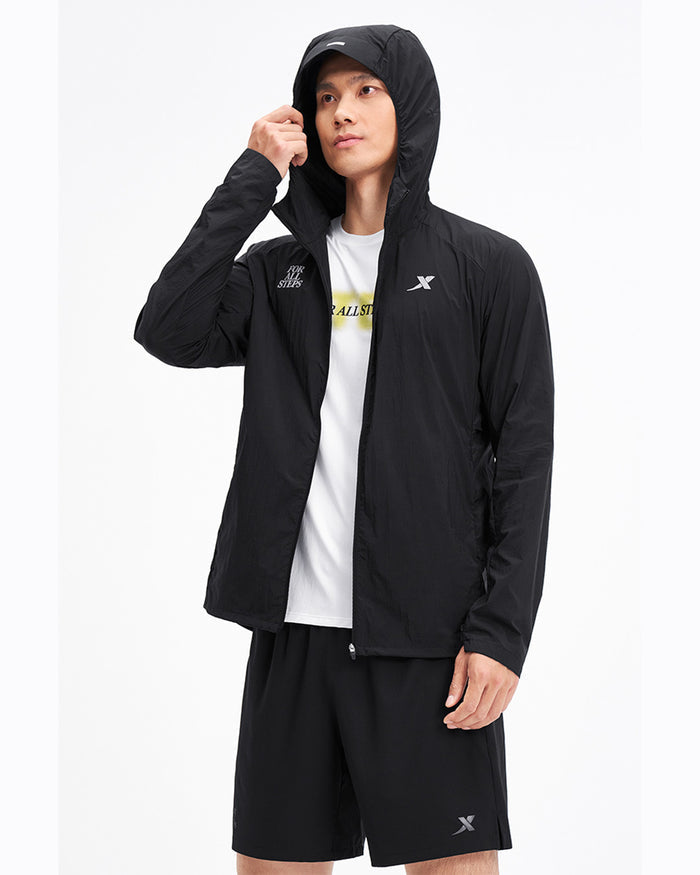 Xtep Men's Single-layer Windbreaker - Black01
