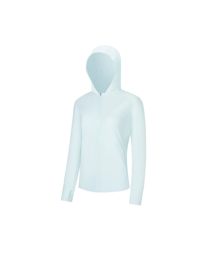 Xtep Women's Knitted Hooded Jacket - Nile Blue