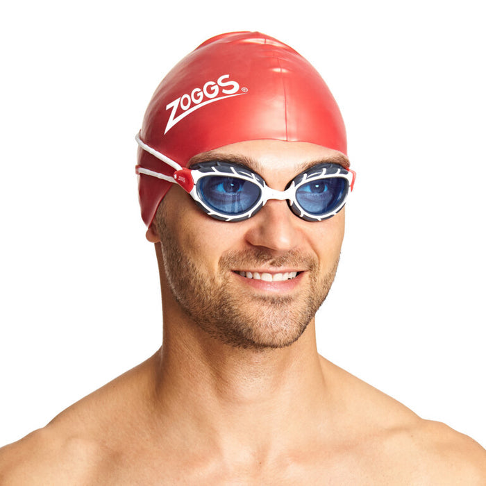 ZOGGS Predator - White/Red - Tinted Blue Lens - Regular