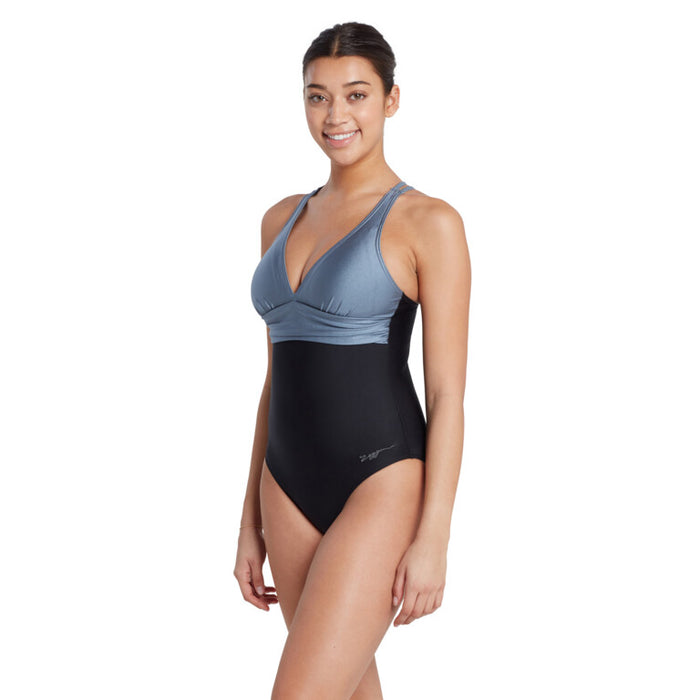 ZOGGS Women's Panel Crossback - Black Metal