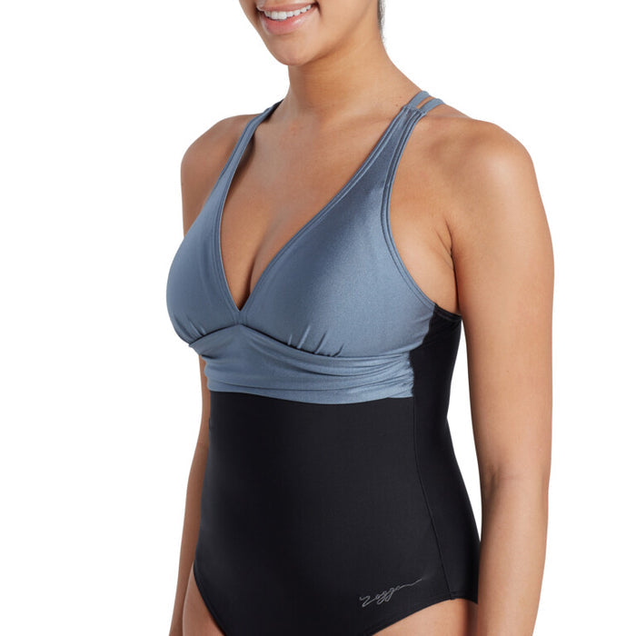 ZOGGS Women's Panel Crossback - Black Metal